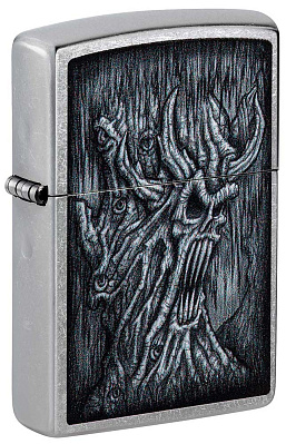 Зажигалка ZIPPO Evil Tree с покрытием Street Chrome, латунь/сталь, серебристая, 38x13x57 мм (Серебристый)