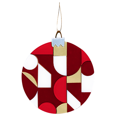 Ёлочное украшение Хундертвассер, коллекция ARTS`ME (красный с белым и с золотом) (Красный с белым и с золотом)