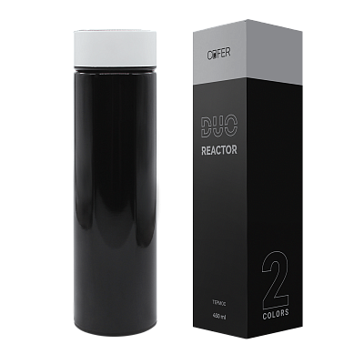 Термос Reactor duo black с датчиком температуры (черный с белым)