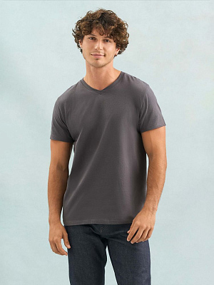 Футболка унисекс Regent с V-образным вырезом, темно-серая