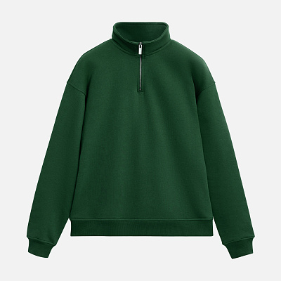 Толстовка на молнии унисекс Флоу (Flow), зеленая (Зеленый)