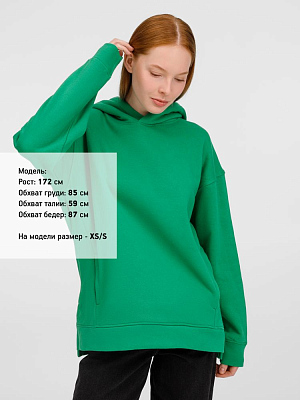 Худи оверсайз унисекс Tolla, зеленое