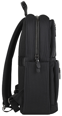 Рюкзак мужской BUGATTI Nero 16'', чёрный, нейлон 1680D/кожа, 29,5х14х44 см