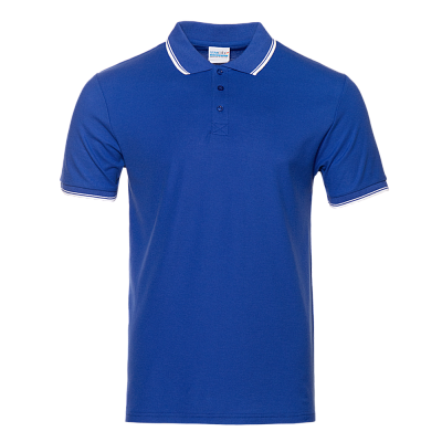 Рубашка поло мужская STAN с окантовкой хлопок/полиэстер 185, 04T (Синий)