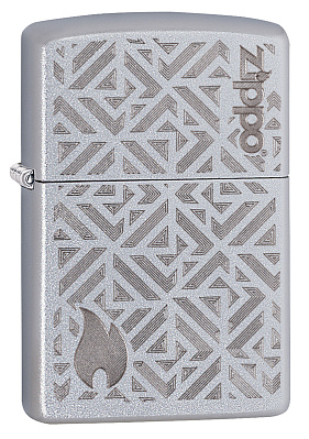 Зажигалка ZIPPO с покрытием Satin Chrome, латунь/сталь, серебристая, матовая, 38x13x57 мм (Серебристый)