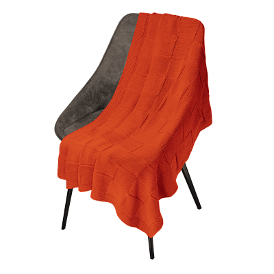 Плед Cella вязаный  (без подарочной коробки) (Оранжевый)