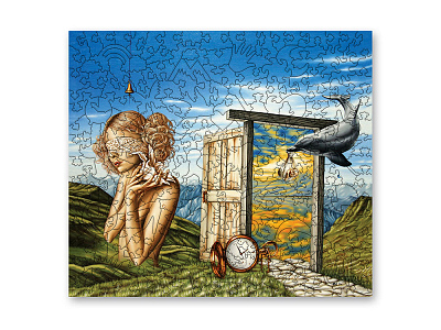 Деревянный пазл Цветок в душе, 220 деталей