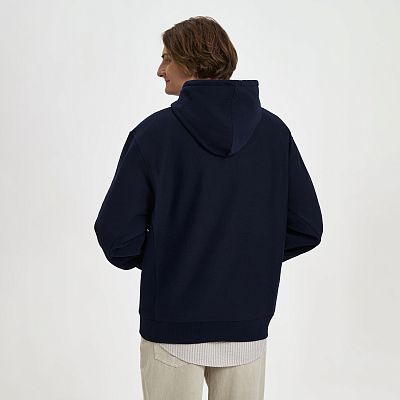 Худи релакс унисекс Адвенче (Adventure), темно-синий, размер XS/S