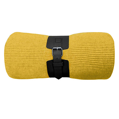 Плед  "Belt"; жёлтый; 130 х 180 см; 100% акрил, с поясом (Желтый)