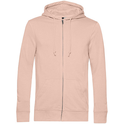 Толстовка на молнии с капюшоном унисекс BNC Inspire (Organic), серый меланж (Розовый)