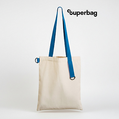 Шоппер Superbag (неокрашенный с голубым) (Неокрашенный с голубым)