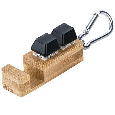 Подставка для телефона Press c анти-стресс клавишами и карабином, черный (Чёрный)