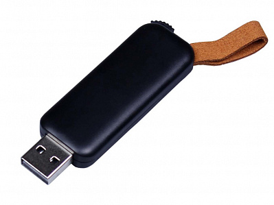 USB 2.0- флешка промо на 32 Гб прямоугольной формы, выдвижной механизм (Черный)