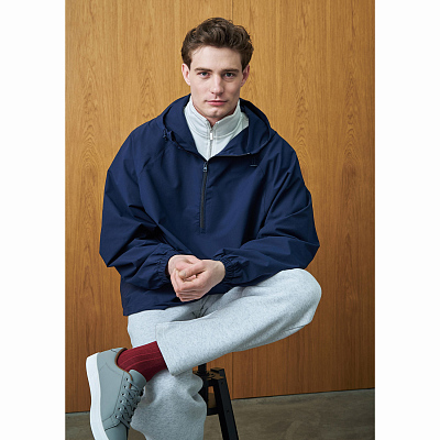 Ветровка (анорак) оверсайз унисекс Риссман (Rissman), темно-синяя