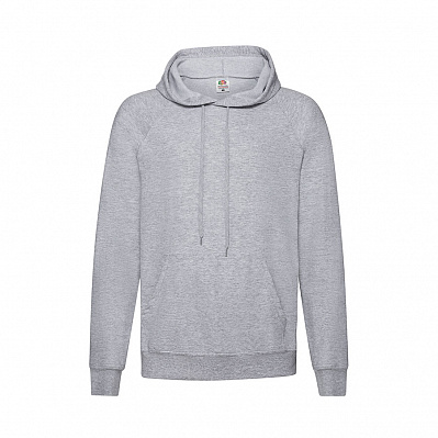 Толстовка без начеса LIGHTWEIGHT HOODED SWEAT 240 (Серый меланж)