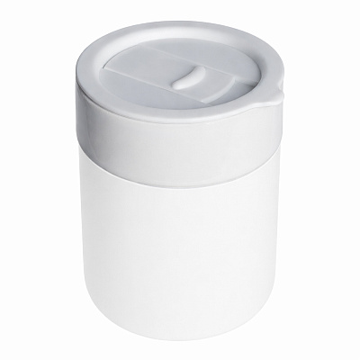 Кружка керамическая Silvia с силиконовой манжетой, белая (Белый)