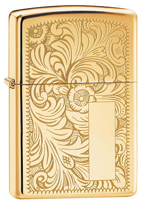 Зажигалка ZIPPO Venetian® с покрытием High Polish Brass, латунь/сталь, золотистая, 38x13x57 мм (Золотистый)