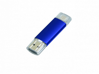 USB 2.0/micro USB- флешка на 64 Гб (Синий)