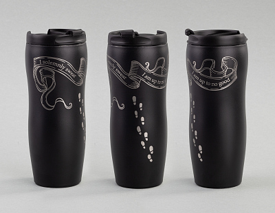 Термостакан "Монтана" 400 мл, покрытие пудра, черный