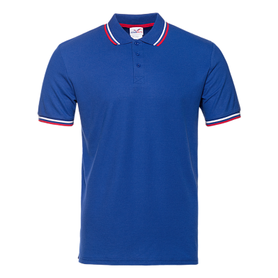 Рубашка поло мужская триколор STAN хлопок/полиэстер 185, 04RUS (Синий)