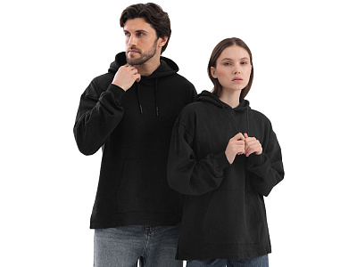 Худи оверсайз Alpha.01 унисекс (Чёрный)