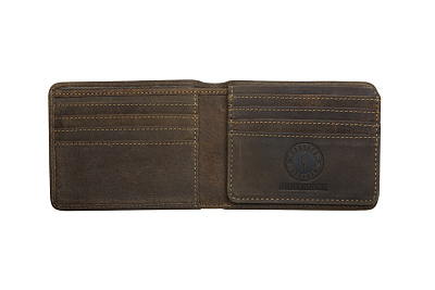 Бумажник KLONDIKE «Billy», натуральная кожа в темно-коричневом цвете, 11 х 8,5 см