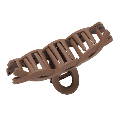 Заколка-краб для волос Dewal Beauty 1 шт/ уп.коричневая, средняя