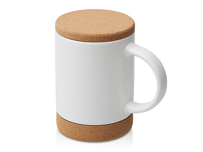 Кружка с пробковым дном и крышкой Корк & Бон (Белый)