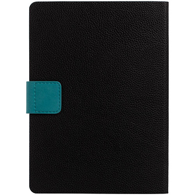 Ежедневник Boom, недатированный, черный с бирюзовым