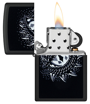 Зажигалка ZIPPO Dragon Eye с покрытием Black Light, латунь/сталь, черная,матовая 38x13x57 мм
