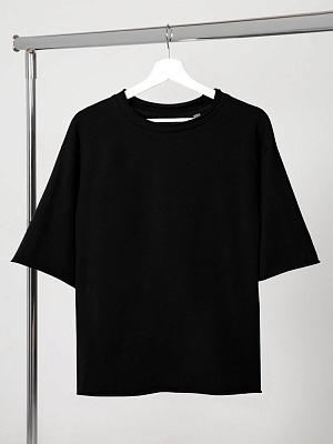 Футболка оверсайз Vozduh 2.0, черная (Чёрный)