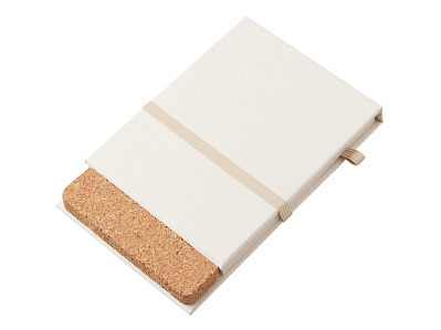 Блокнот А6 Milky S с подставкой из пробки (Молочно-белый)