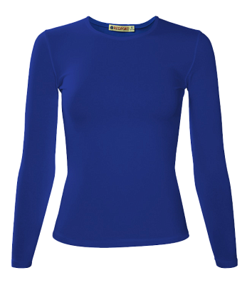 Футболка женская REDFORT стрейч, длинный рукав (Ярко-синий)