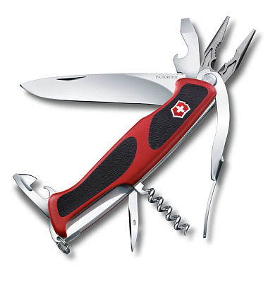 Нож перочинный VICTORINOX RangerGrip 74 130 мм 14 функций с фиксатором лезвия красный с чёрным