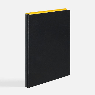 Ежедневник Doppio, недатированный, черный с желтым