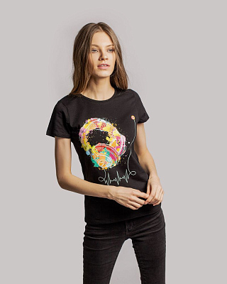 Футболка женская Feel The Beat, черная