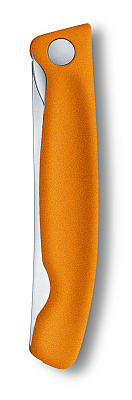 Нож для овощей VICTORINOX SwissClassic, складной, лезвие 11 см с волнистой кромкой, оранжевый