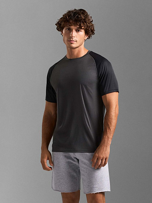 Футболка спортивная унисекс Vortex, зелено-голубая