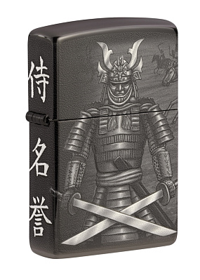 Зажигалка ZIPPO Knight Fight с покрытием High Polish Black, латунь/сталь, чёрная, 38x13x57 мм (Черный)