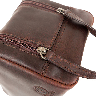 Несессер KLONDIKE DIGGER «Tad», натуральная кожа в темно-коричневом цвете, 25 x 17 x 15 см