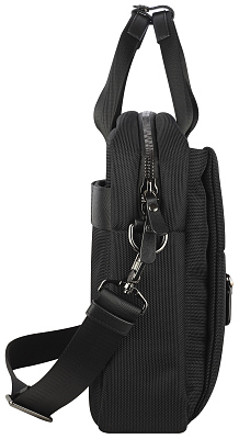 Портфель мужской BUGATTI Nero 15'', чёрный, нейлон 1680D/кожа, 42х10х30 см