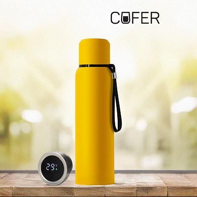 Термос S-travel New софт-тач с датчиком температуры 750 мл (желтый) (Желтый)