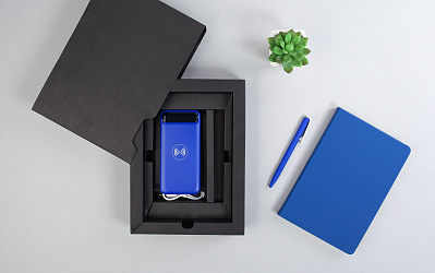 Набор подарочный "Total black"  (Синий/темно-синий)