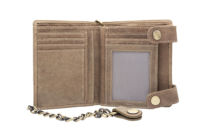 Бумажник KLONDIKE «Tim Bike», натуральная кожа в светло-коричневом цвете, 11,5 х 12,5 х 3 см