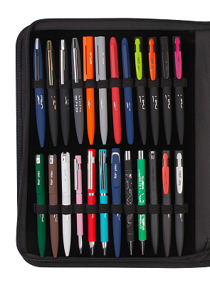 Презентационный кейс ручек и карандашей Океан, черный с желтым