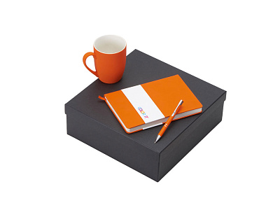 Подарочный набор COLOR IT с блокнотом, металлической ручкой и кружкой (Оранжевый)