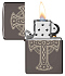 Зажигалка ZIPPO Celtic Cross Design с покрытием Black Ice®, латунь/сталь, черная, 38x13x57 мм - Фото 3