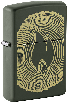 Зажигалка ZIPPO Wood Ring с покрытием Green Matte, латунь/сталь, зеленая, матовая, 38x13x57 мм (Зеленый)