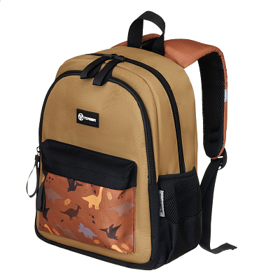 Рюкзак TORBER CLASS X Mini, хаки с орнаментом, полиэстер 900D + Мешок для сменной обуви в подарок!