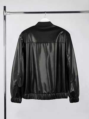Бомбер из искусственной кожи Univer, черный